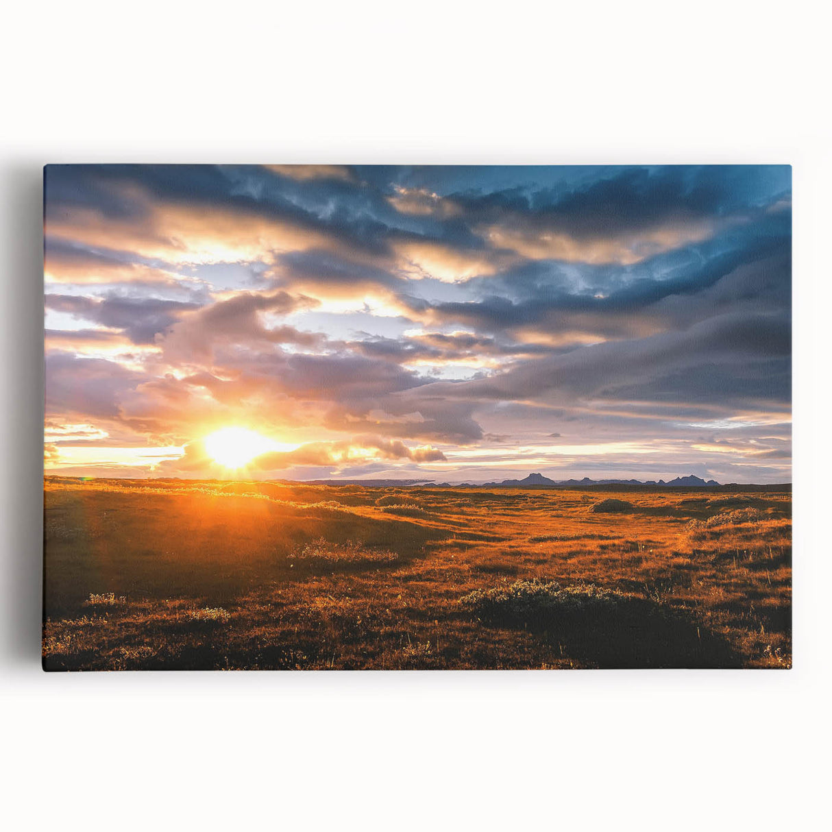 Stretched canvas wall art showcasing a vibrant landscapes and skyscapes design, featuring rich colors and intricate details that enhance any modern interior decor.
