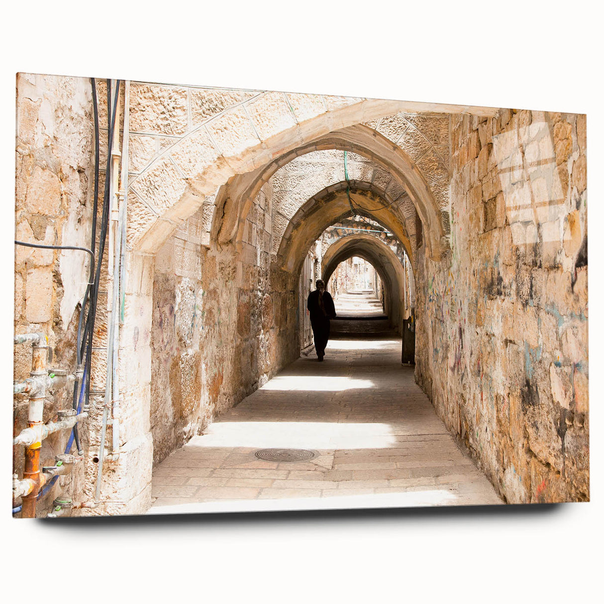 Acrylic wall art collection showcasing a vibrant landscape design, displayed in a side view without pins, highlighting rich colors and intricate details, perfect for modern decor.