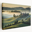 Stretched canvas wall art showcasing a serene valley landscape design, featuring vibrant colors and natural elements, ideal for home decor and relaxation.