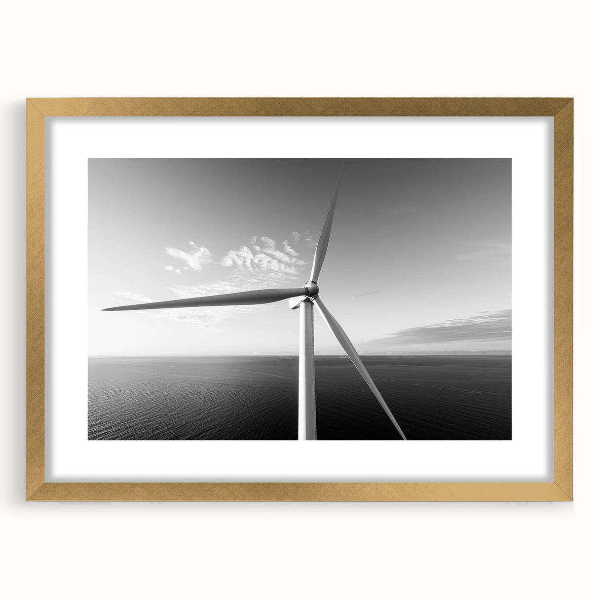 Elegant gold-framed wall art collection featuring a picturesque landscape with windmills, ideal for home decor. The design showcases vibrant colors and intricate details, perfect for enhancing any living space.