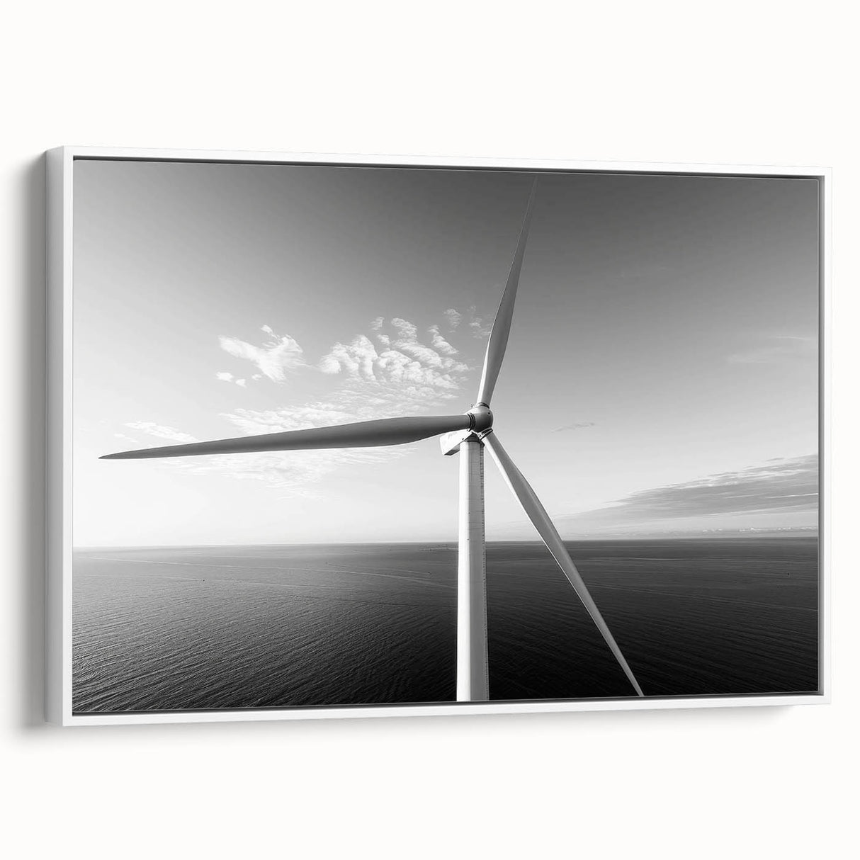 Framed canvas wall art showcasing a serene landscape with windmills against a vibrant sunset, designed to enhance home decor with a touch of tranquility and elegance.