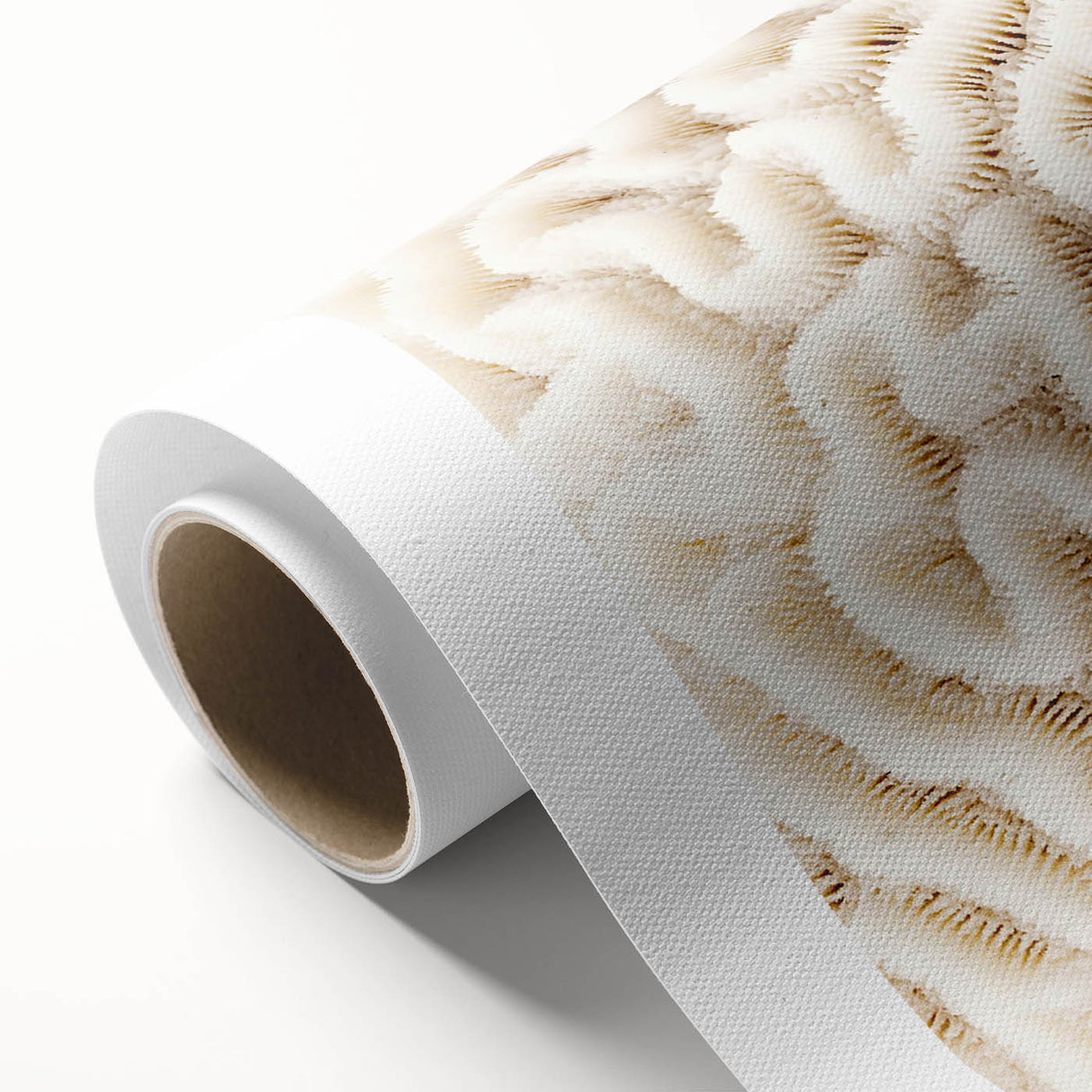 Vibrant rolled canvas wall art depicting a colorful coral reef scene, showcasing intricate marine life details, perfect for ocean-themed home decor.