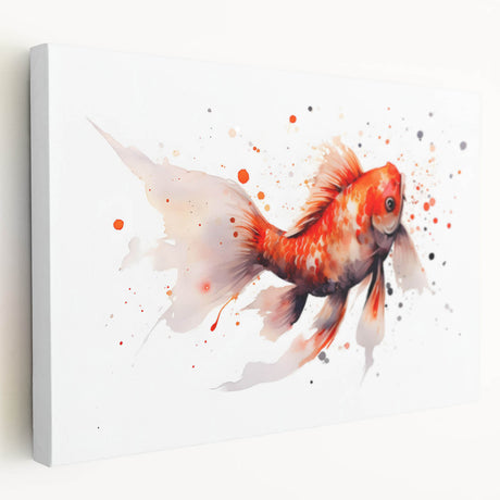 Stretched canvas wall art featuring vibrant marine life fish design, showcasing intricate details and rich colors, perfect for ocean-themed decor.