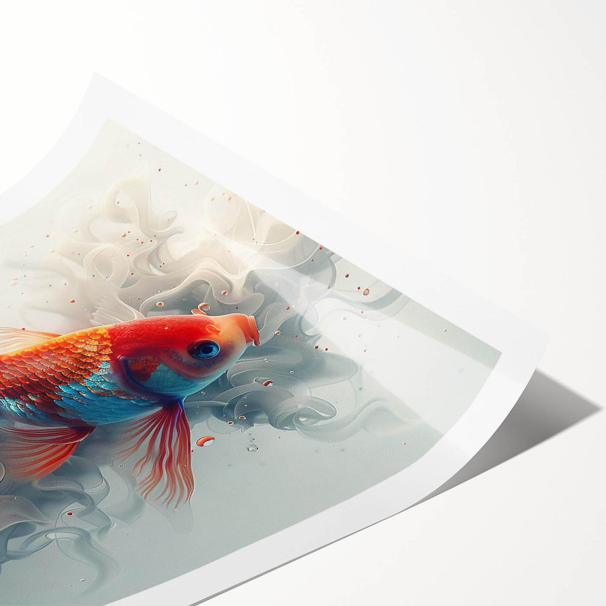 Vibrant marine life wall art print showcasing diverse fish species in vivid colors, rolled for easy shipping and perfect for ocean-themed decor.