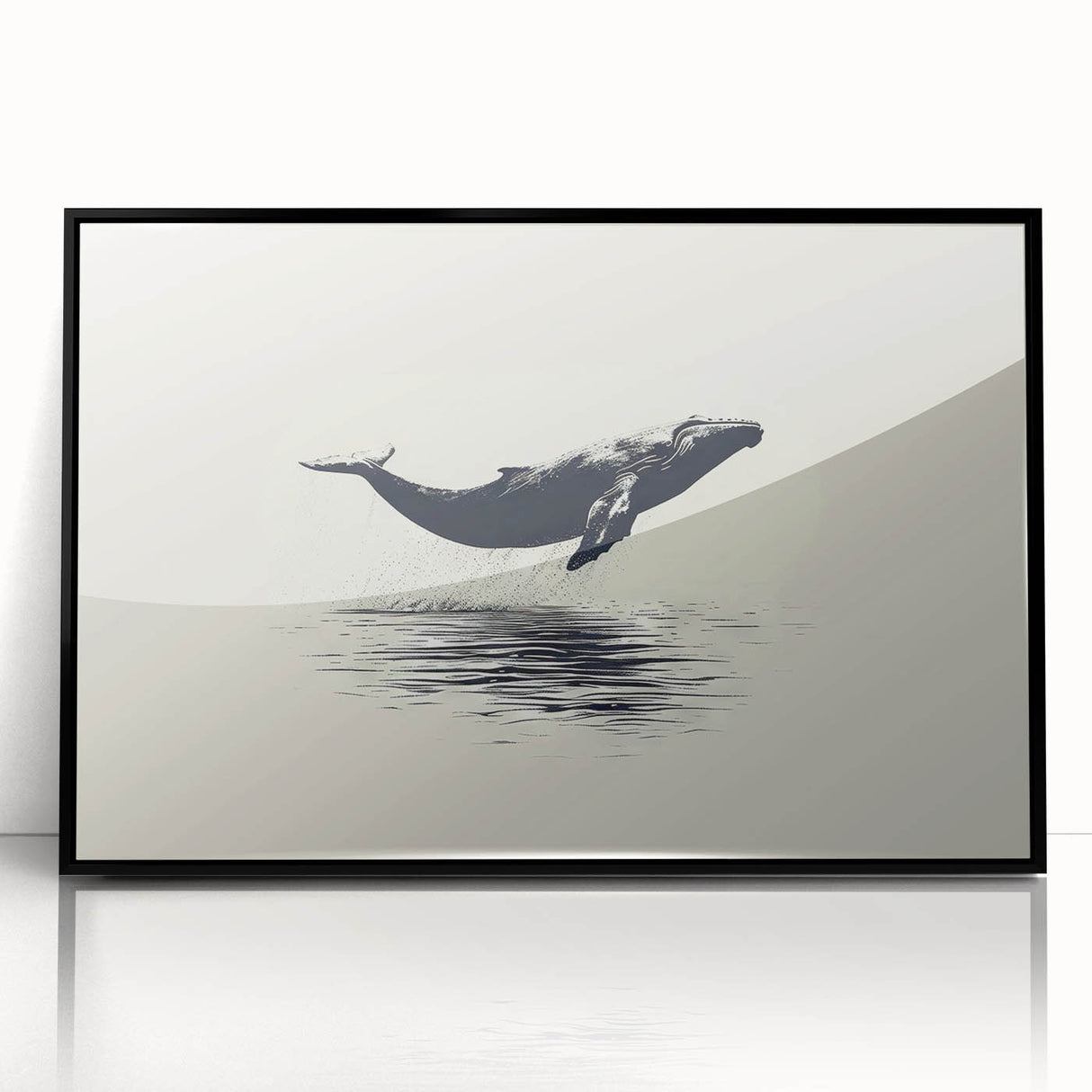Framed wall art featuring a striking orca design against a black background, showcasing marine life with vibrant colors and intricate details, perfect for ocean lovers.