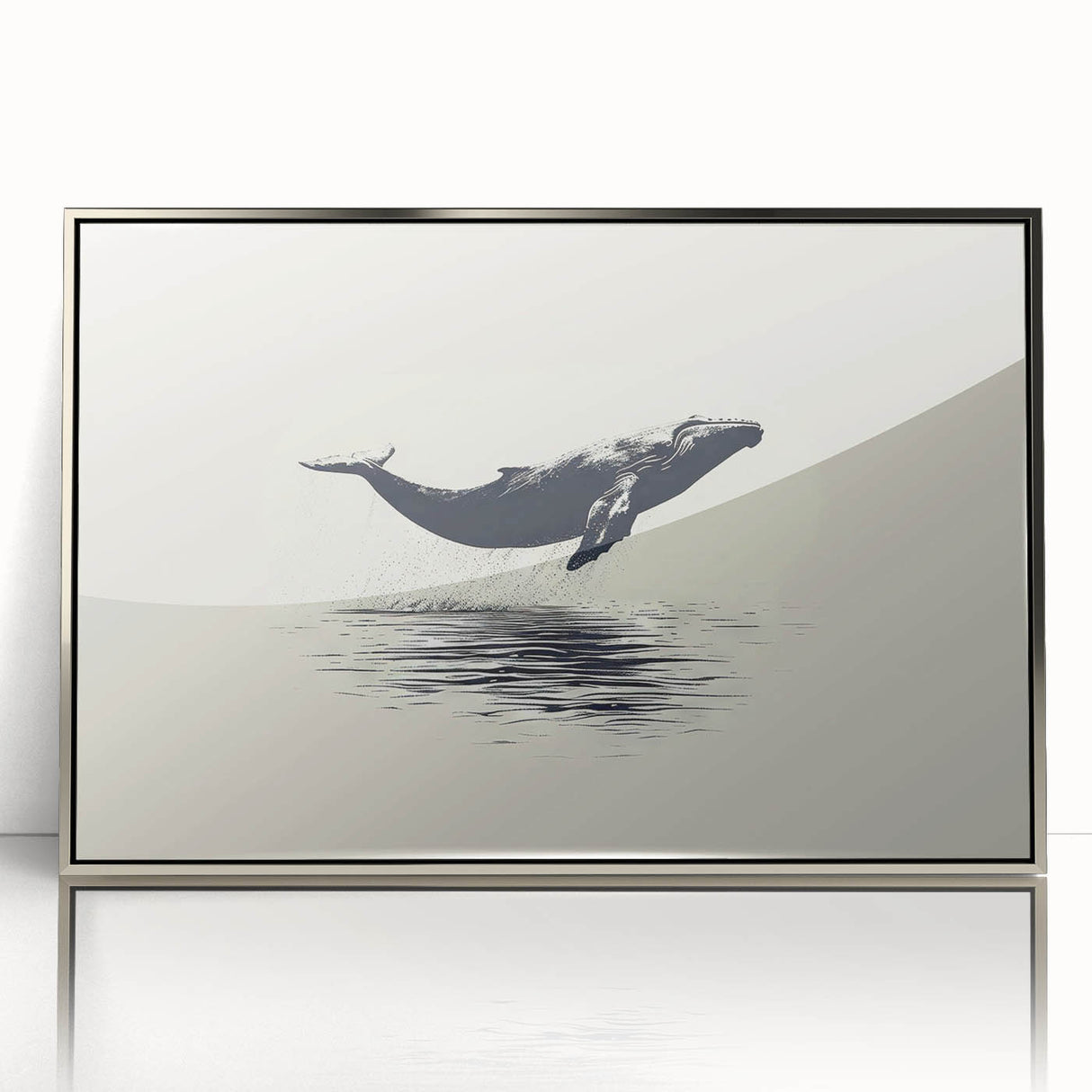 Framed wall art featuring a stunning orca design, showcasing vibrant marine life in a silver-acrylic frame, ideal for ocean-themed decor.