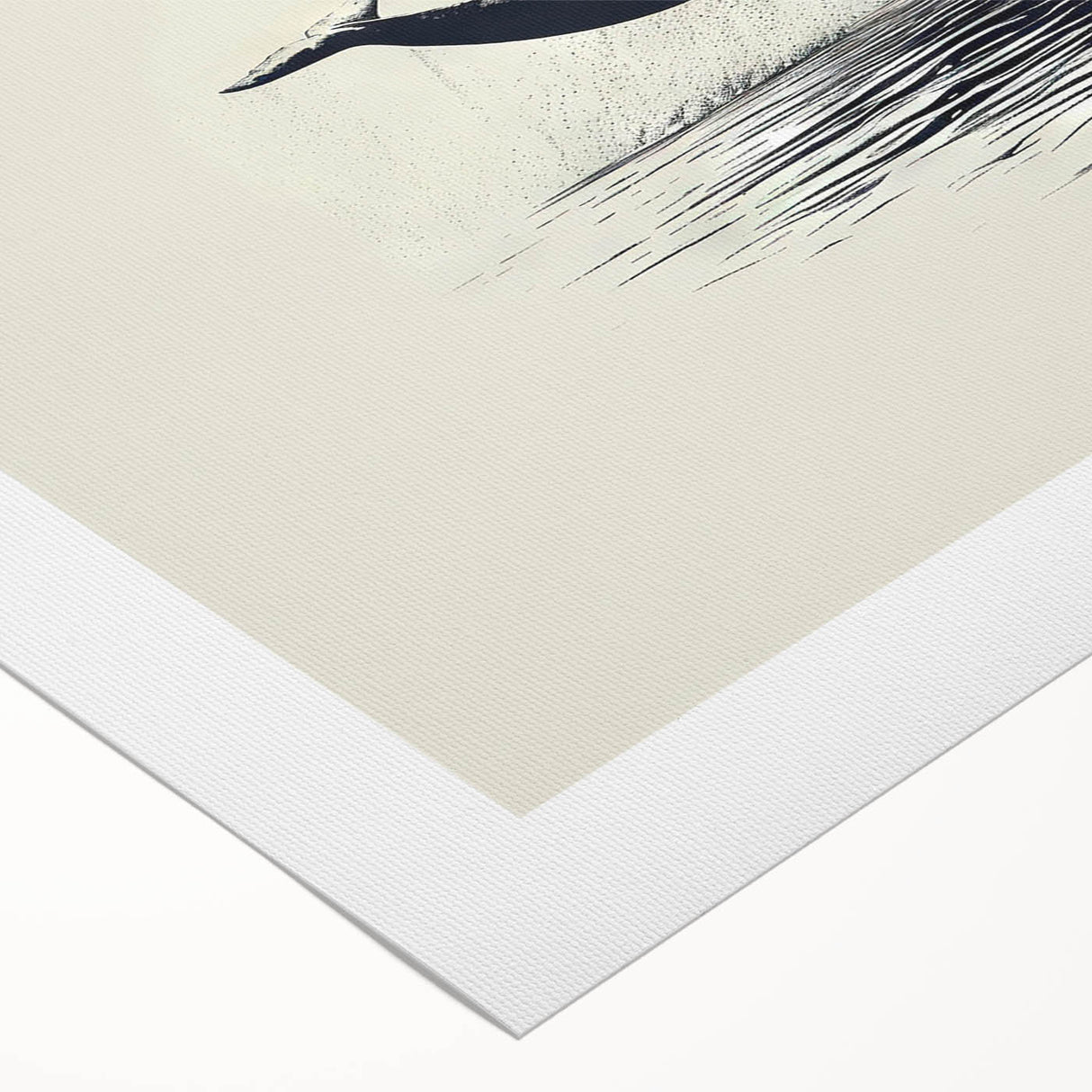 Vibrant rolled canvas wall art showcasing a detailed orca design, featuring deep blues and striking contrasts, perfect for marine life enthusiasts and home decor.