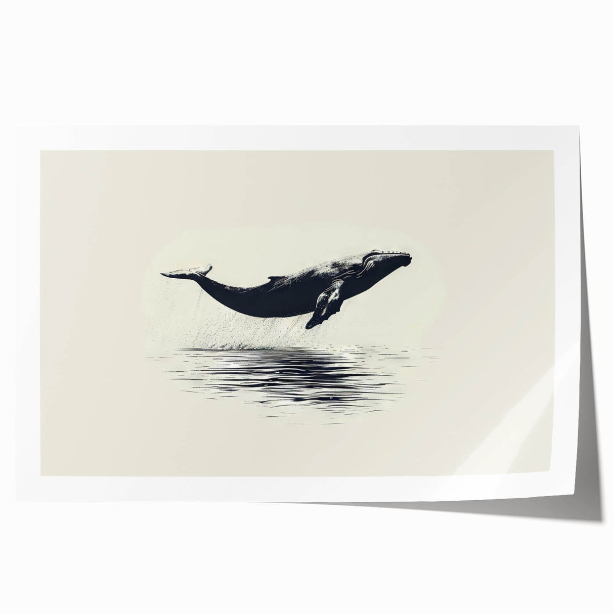 Orca wall art print featuring vibrant marine life design, showcasing a detailed illustration of an orca in oceanic colors, rolled for easy display.