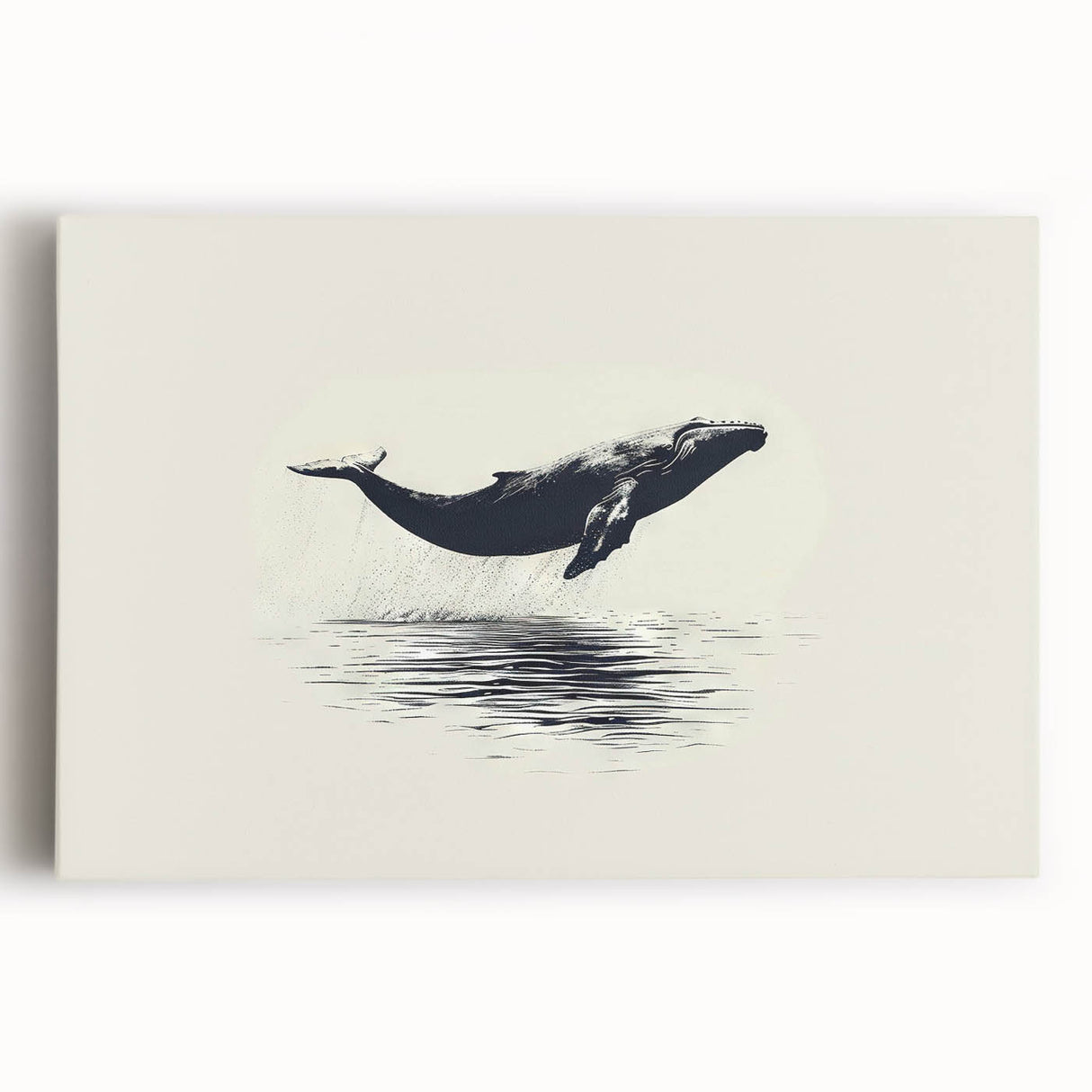 Stretched canvas wall art featuring a vibrant orca design, showcasing intricate marine life details against a soothing blue background, perfect for ocean-themed decor.