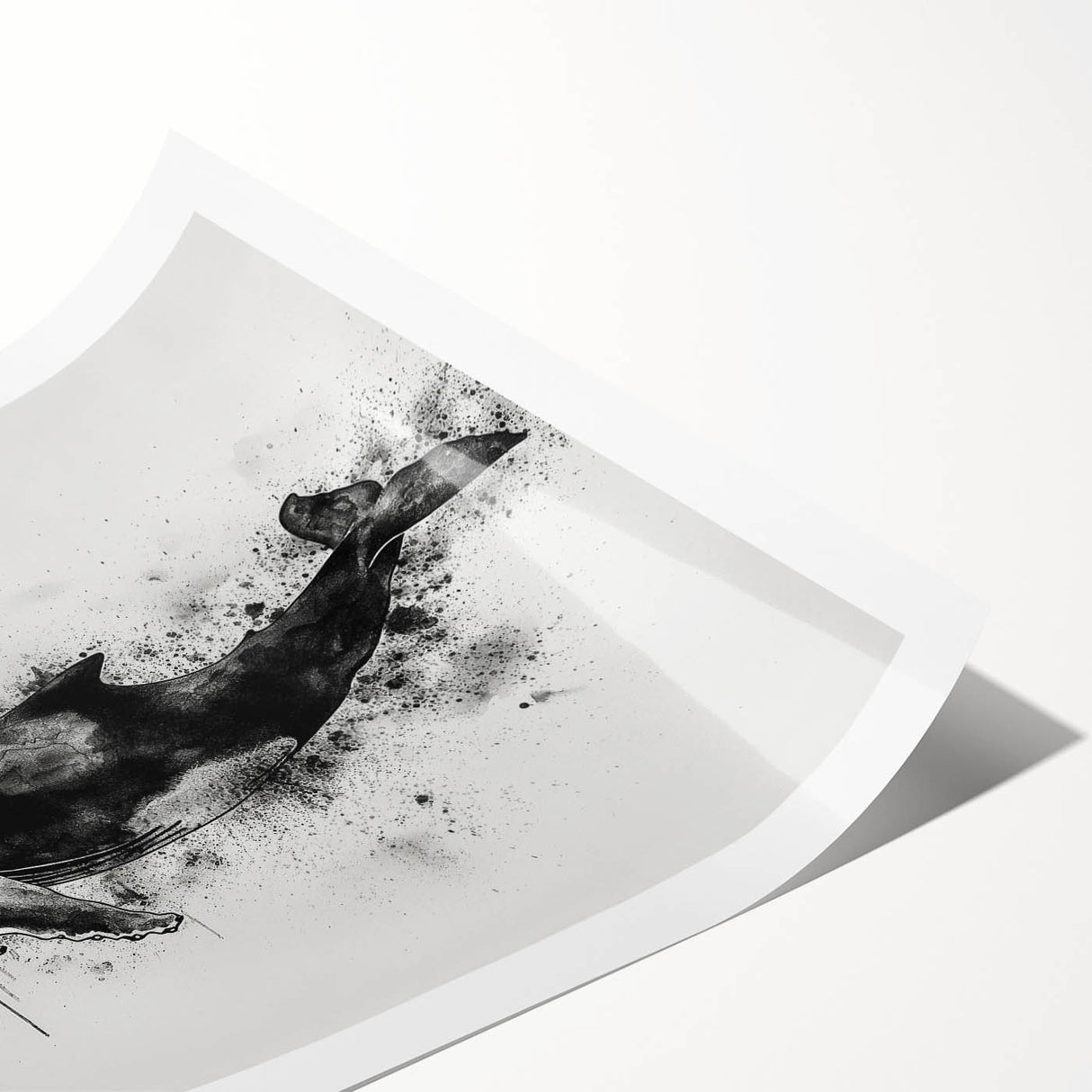 Whale-themed wall art print showcasing intricate marine life designs in vibrant colors, rolled and ready for display, ideal for ocean lovers and home decor enthusiasts.