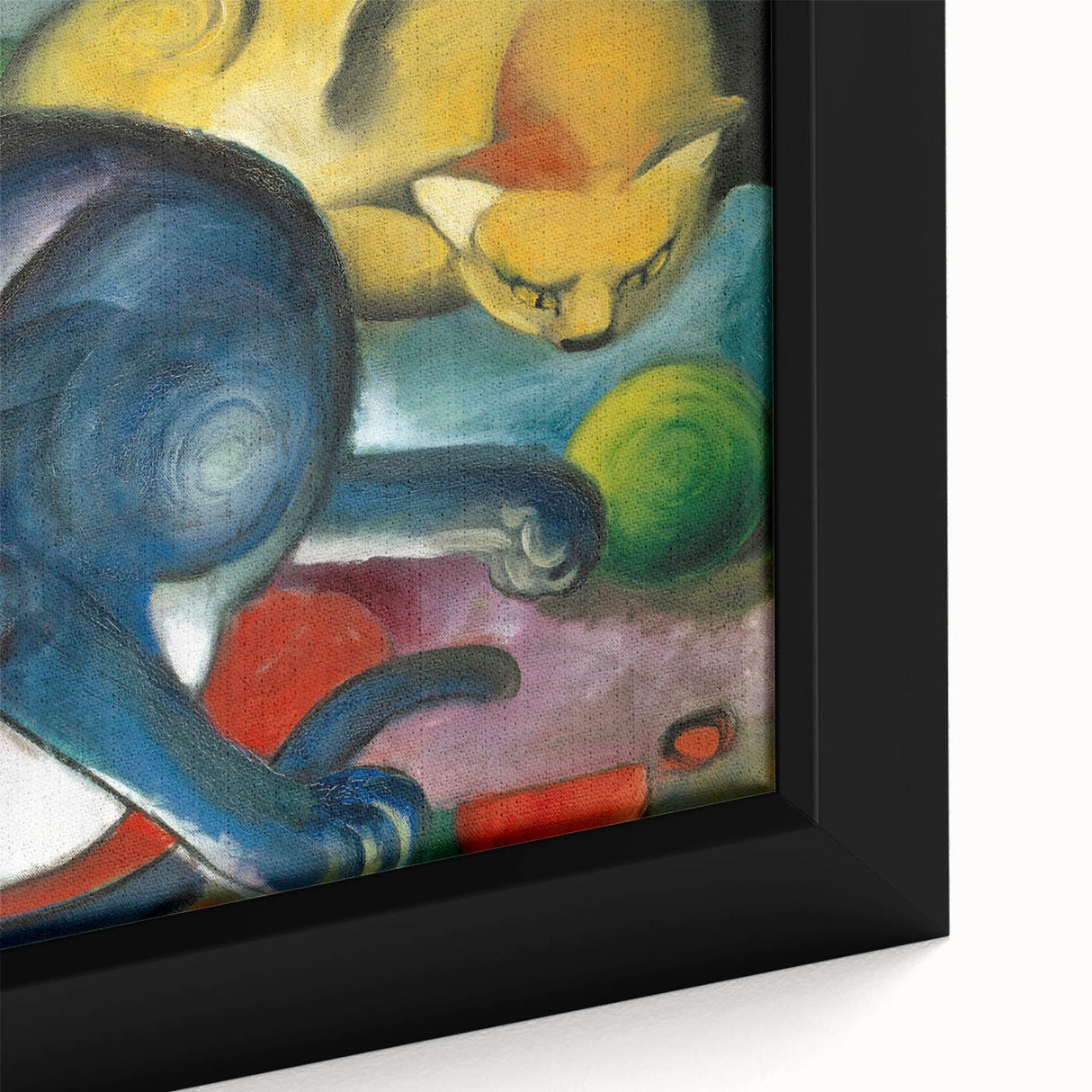 Extra large black wall art featuring a colorful, textured abstract design on a framed canvas, ideal for living room decor.