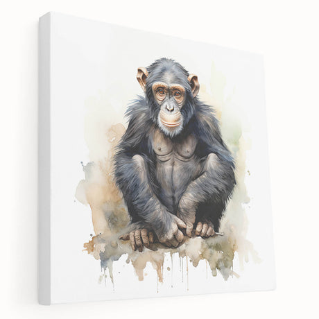 Stretched canvas wall art collection showcasing a vibrant monkey and chimpanzee design, featuring rich colors and intricate details, perfect for animal lovers.