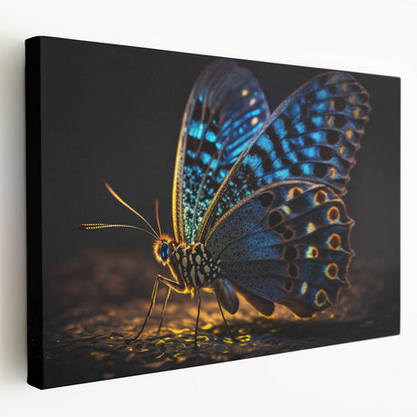 Close-up of a bird in muted green and brown tones on stretched canvas, ideal for kitchen wall art.