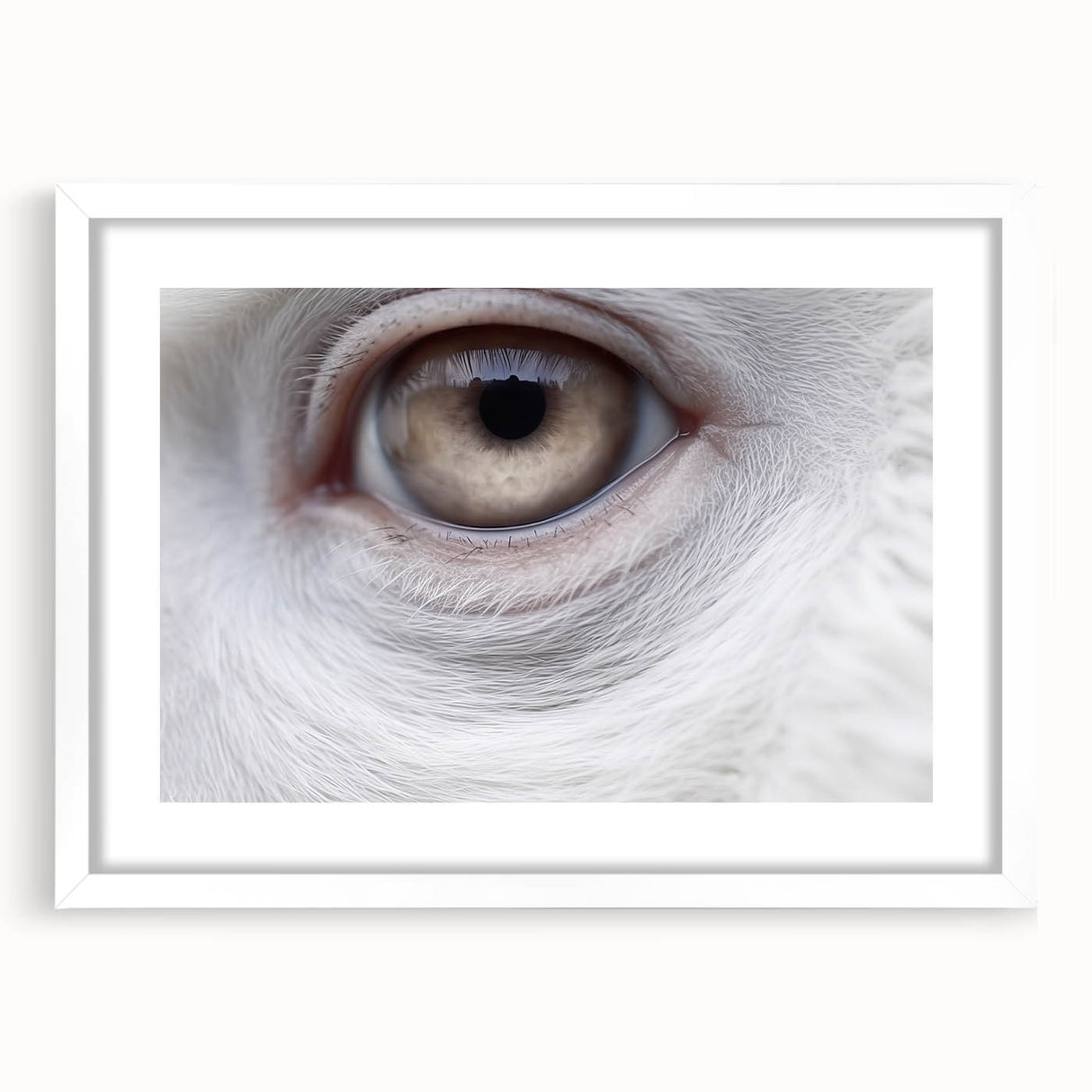 Abstract art print of birds in flight, depicted in soft blue and gray tones on a white framed canvas.