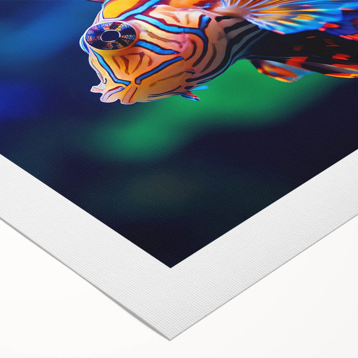 Art deco poster of vibrant birds in flight, printed on rolled canvas, ideal for dining room wall art.