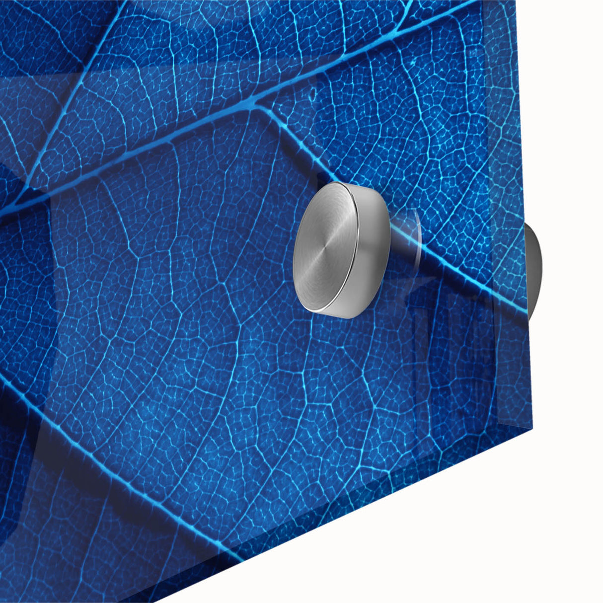 Large abstract floral design in vibrant colors on acrylic glass, ideal for dining room art in a mid-century modernist style.