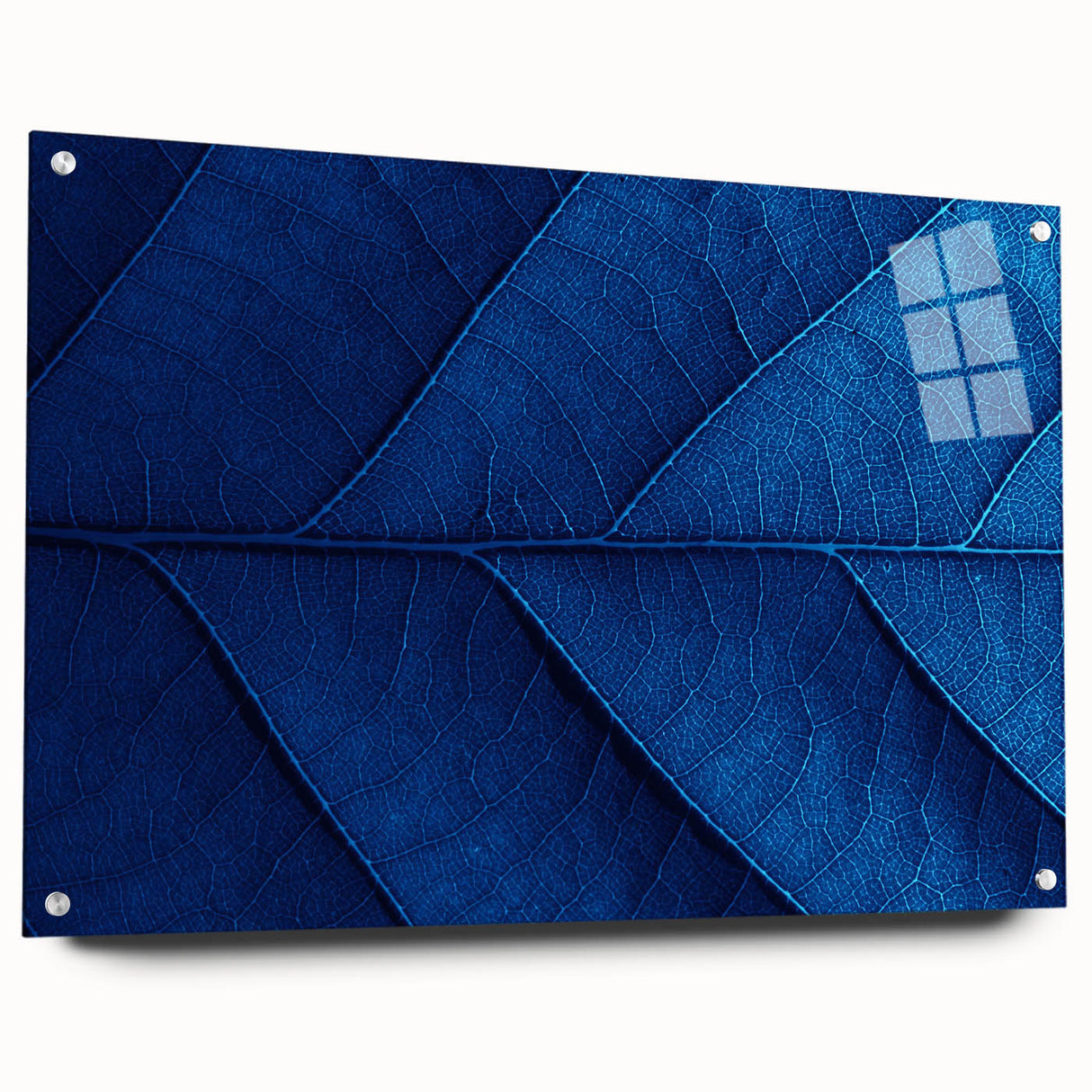 Close-up of floral design in vibrant pink and green shades on acrylic glass, suitable for bedroom or dining room wall art.