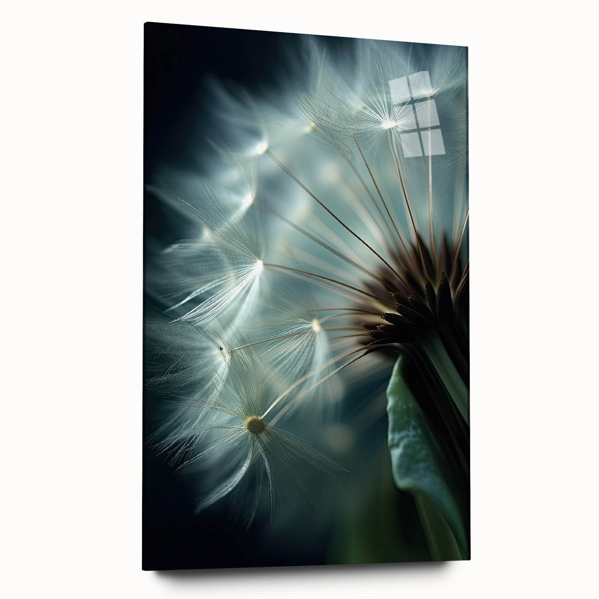 Large abstract floral design in vibrant hues on acrylic glass, ideal for bedroom or dining room art.