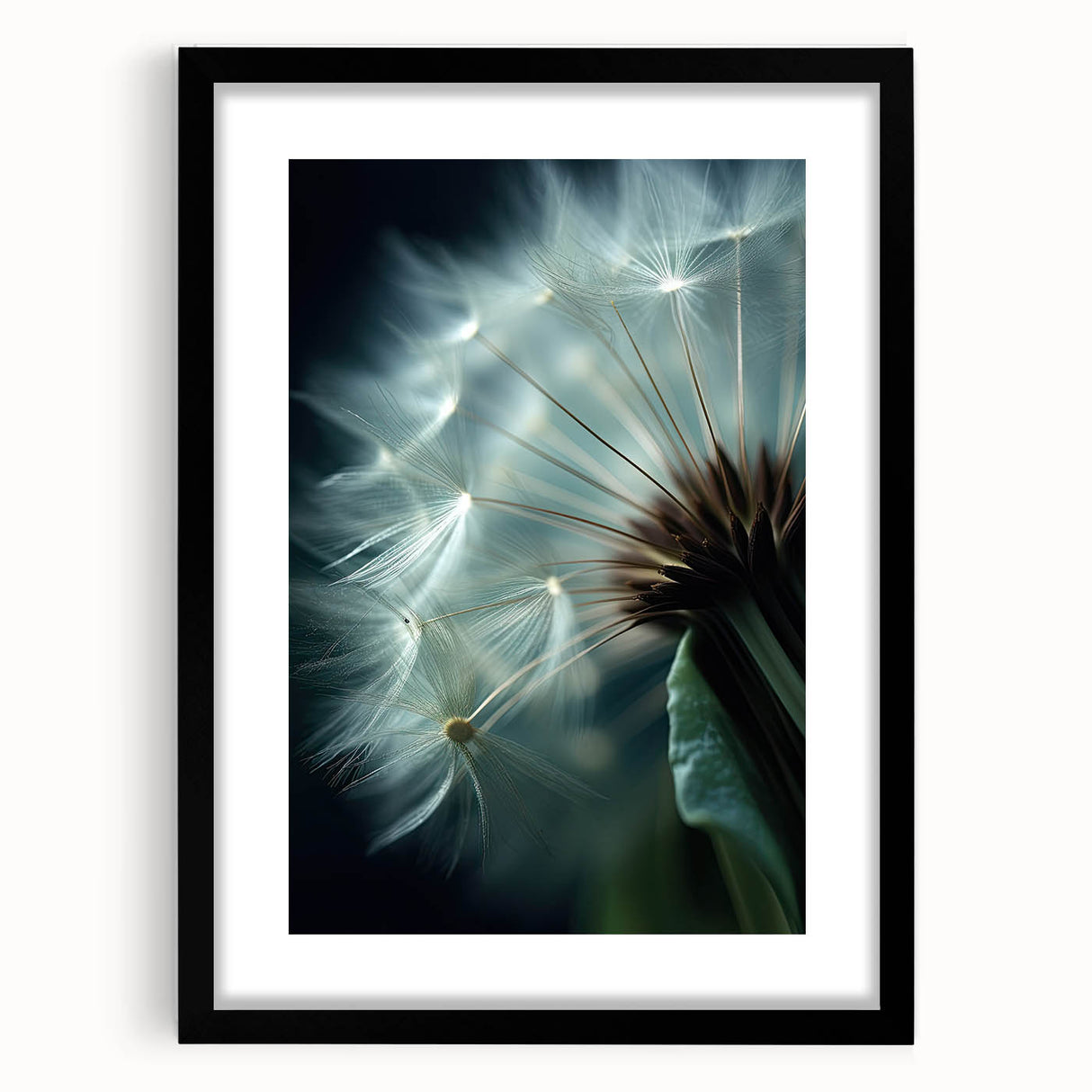 Extra large, abstract art print featuring vibrant, colorful florals on a textured canvas, framed in black.