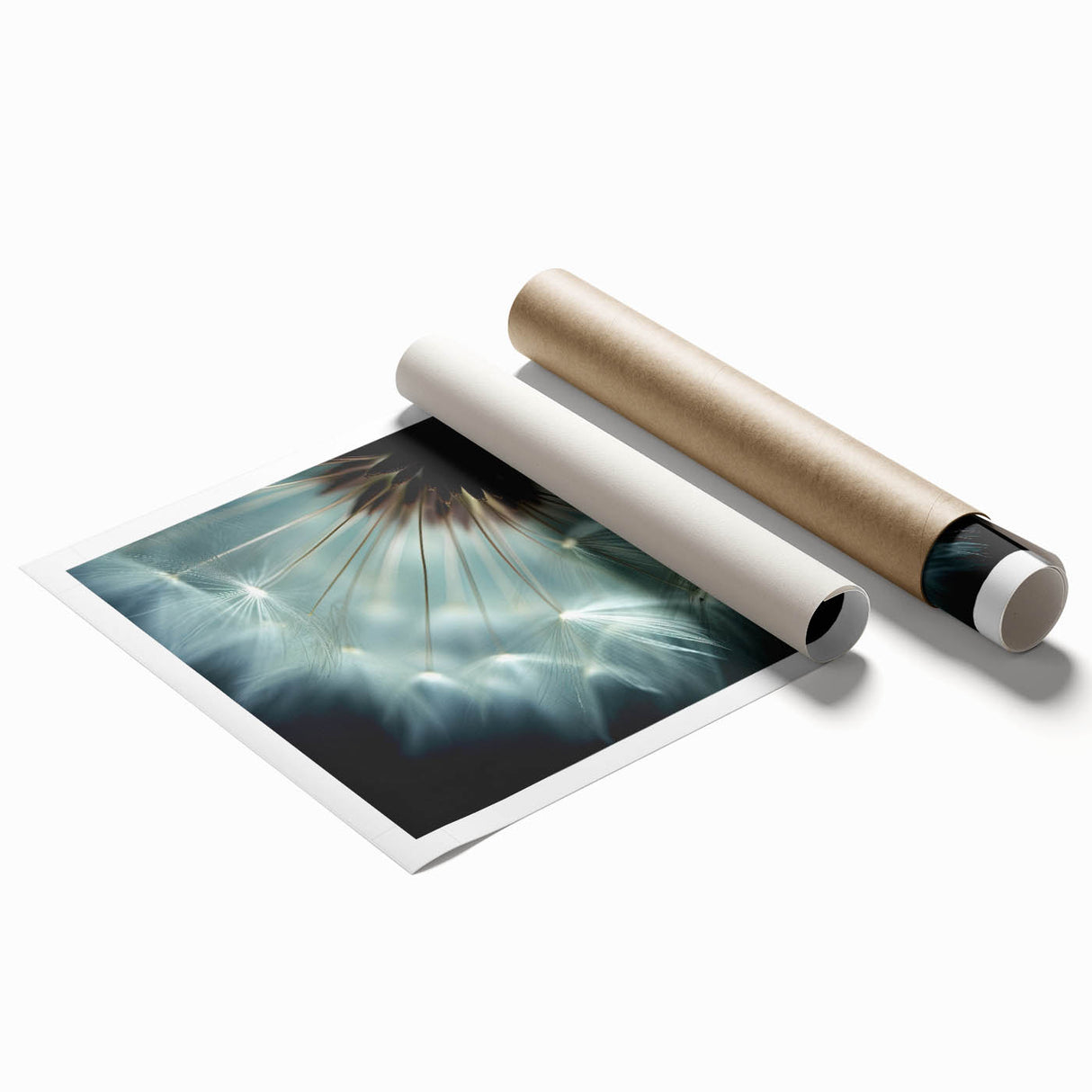 Close-up floral art on rolled print featuring soft pink and white flowers, ideal for classy bathroom wall art.