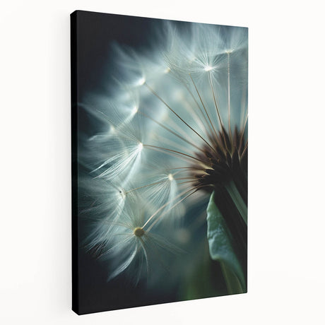 Close-up floral design on stretched canvas with vibrant green and pink tones, suitable for kitchen wall decor.