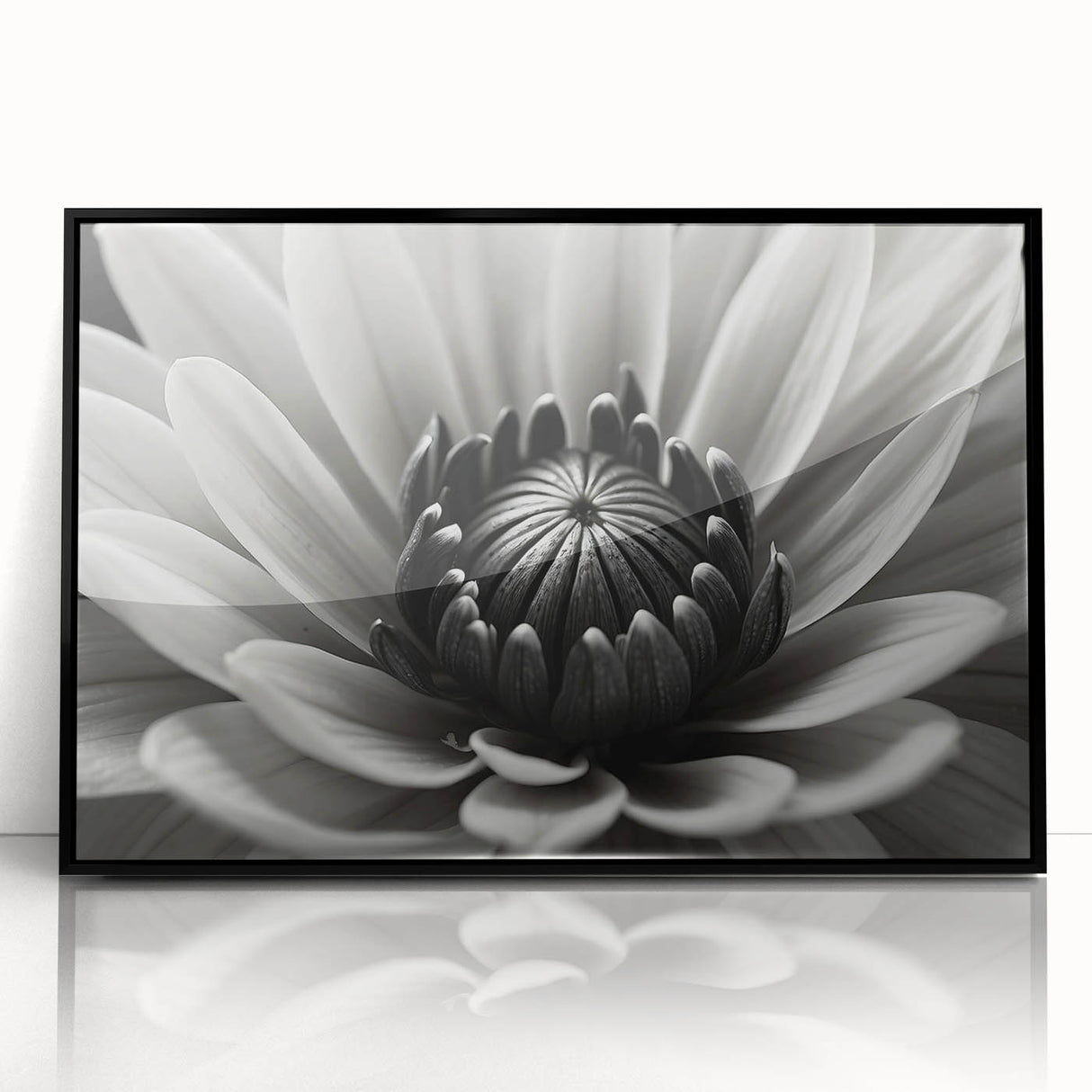 Large abstract wall art featuring a floral design in vibrant colors on a black acrylic frame.