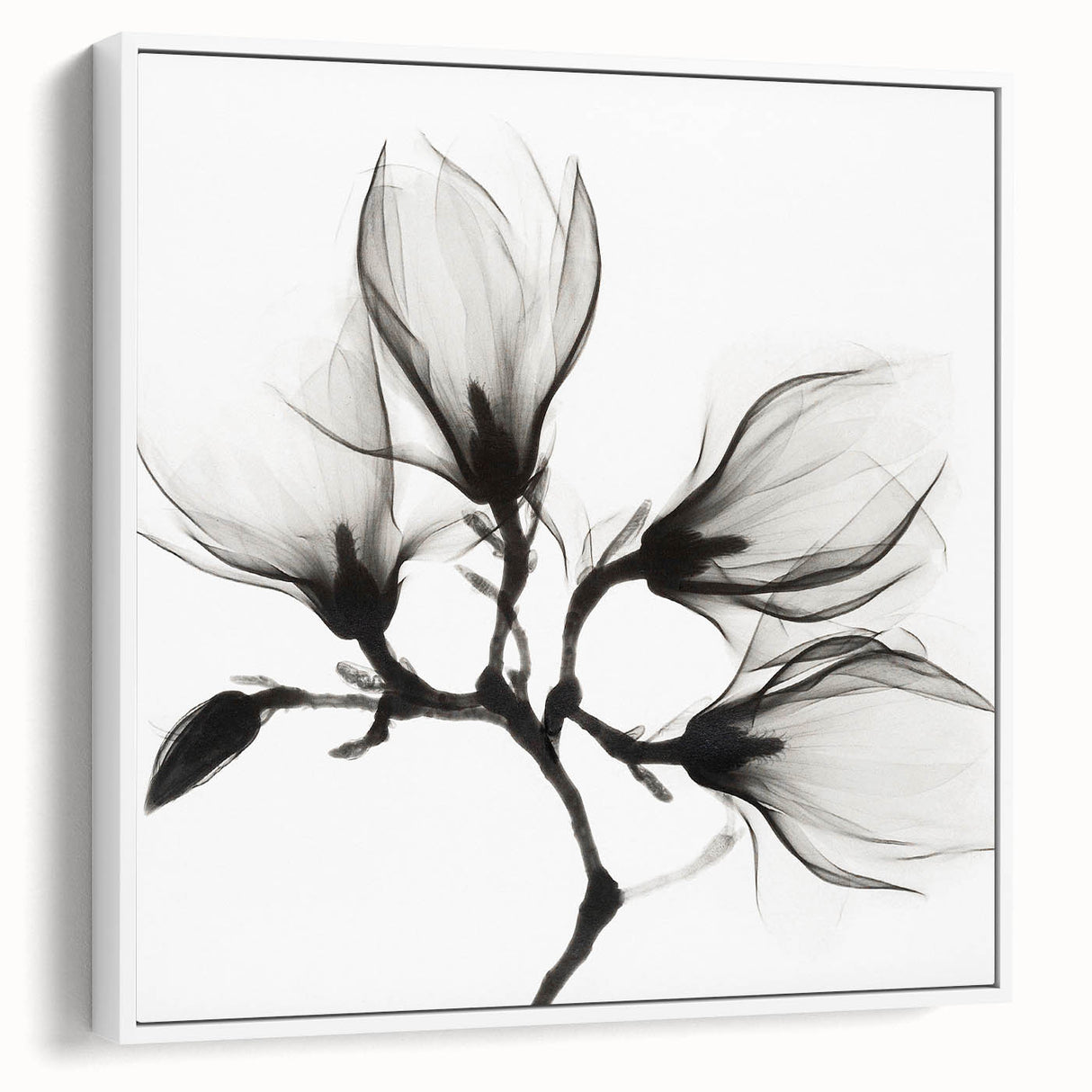 Extra large framed canvas featuring vintage poster art of colorful florals, ideal for living room decor.