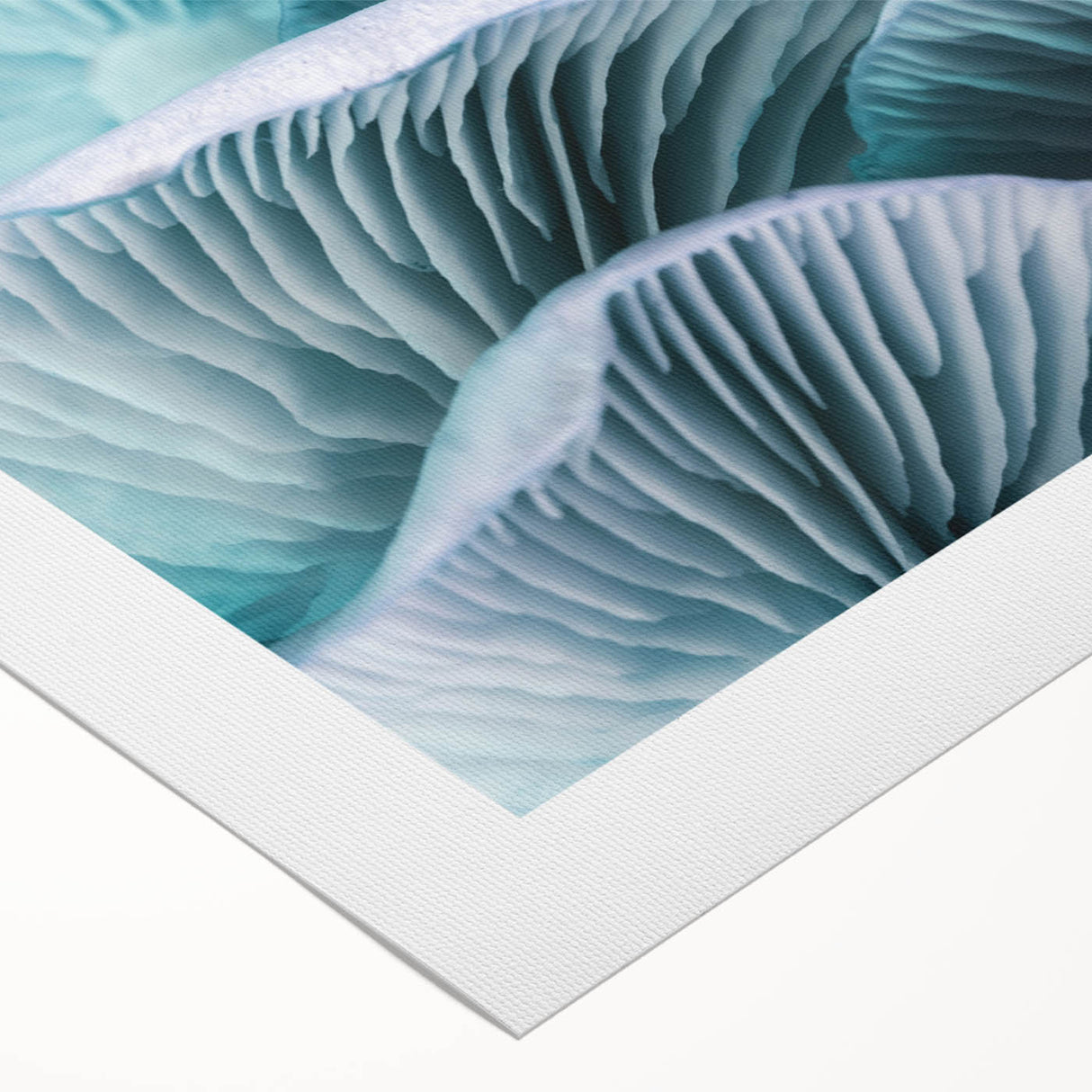 Art deco poster featuring a close-up floral design in pastel shades on rolled canvas.