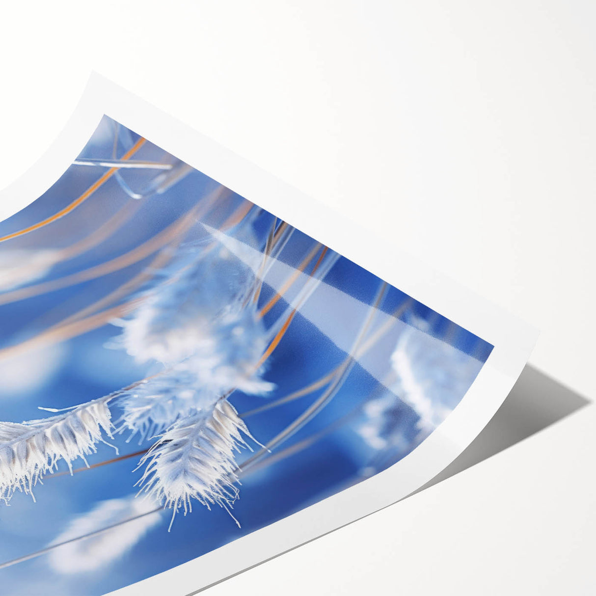 Extra large wall art featuring a close-up of frost patterns on ice, rendered in line art style.