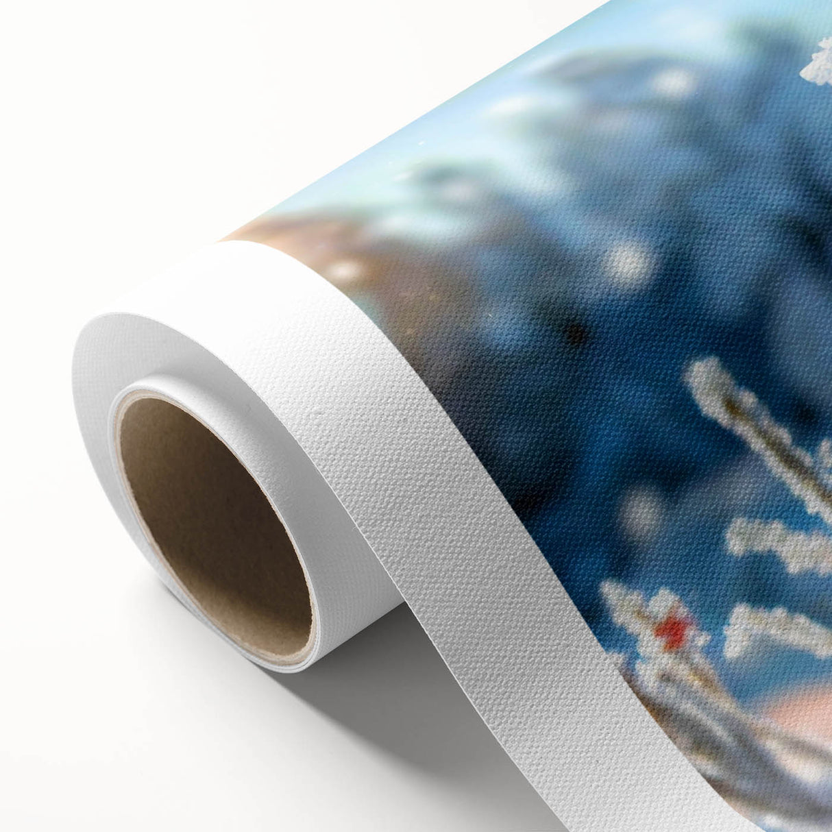 Art deco poster of frost patterns on ice, in monochrome tones, printed on rolled canvas, suitable for nursery wall art.