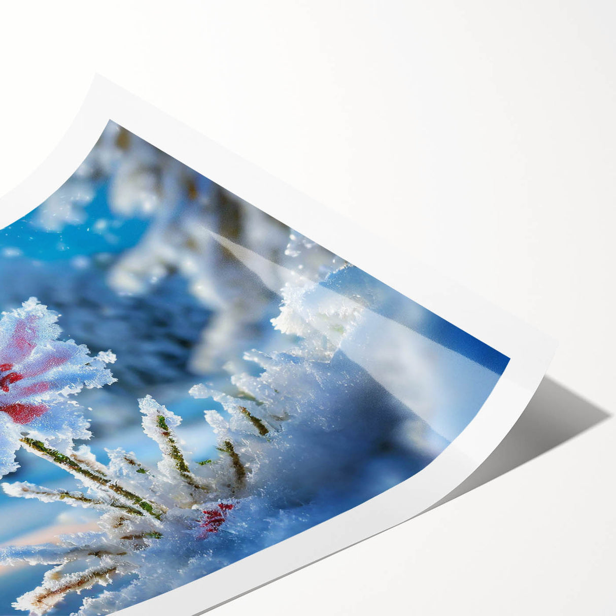 Extra large wall art featuring a close-up of frost patterns on ice, rendered in line art style.