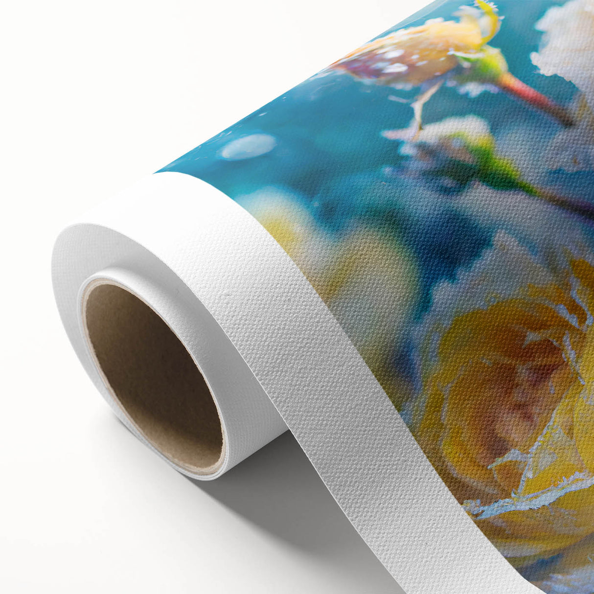 Art deco poster depicting a frost pattern, in muted silver and gray tones, on rolled canvas, ideal for nursery wall art.