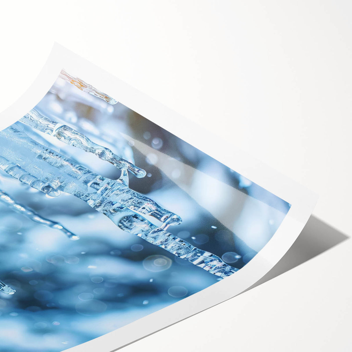 Extra large wall art featuring close-up line art of frost-like flowers in monochrome, ideal for large living room decor.