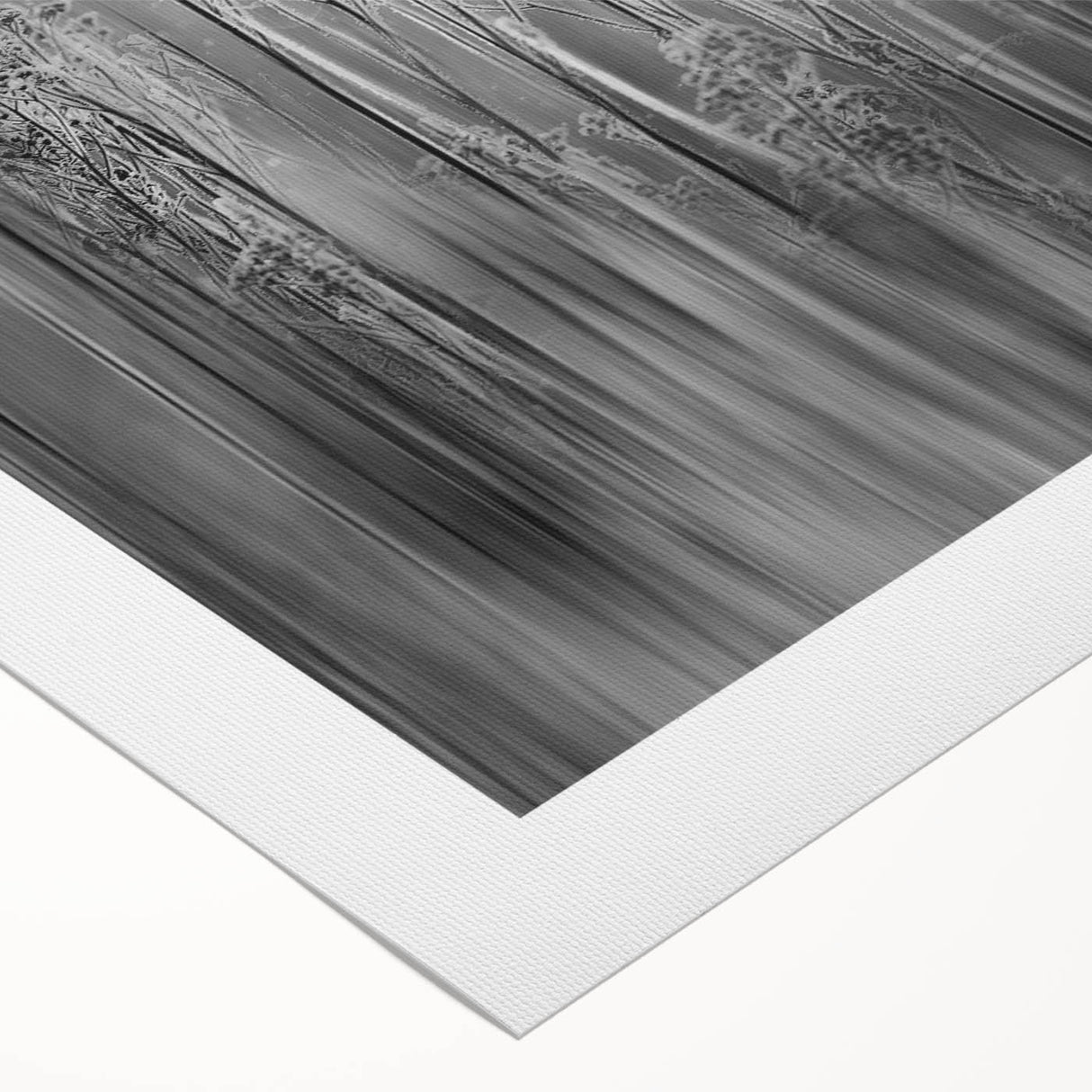 Art deco poster featuring intricate frost patterns in muted blue tones on rolled canvas, suitable for dining room decor.