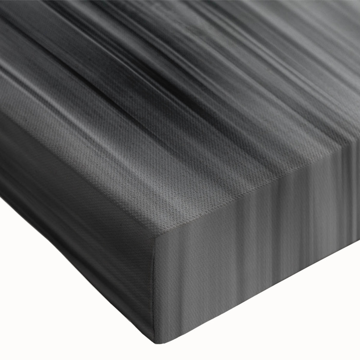 Close-up of frost patterns in black and white on a large stretched canvas, suitable for bedroom wall art.