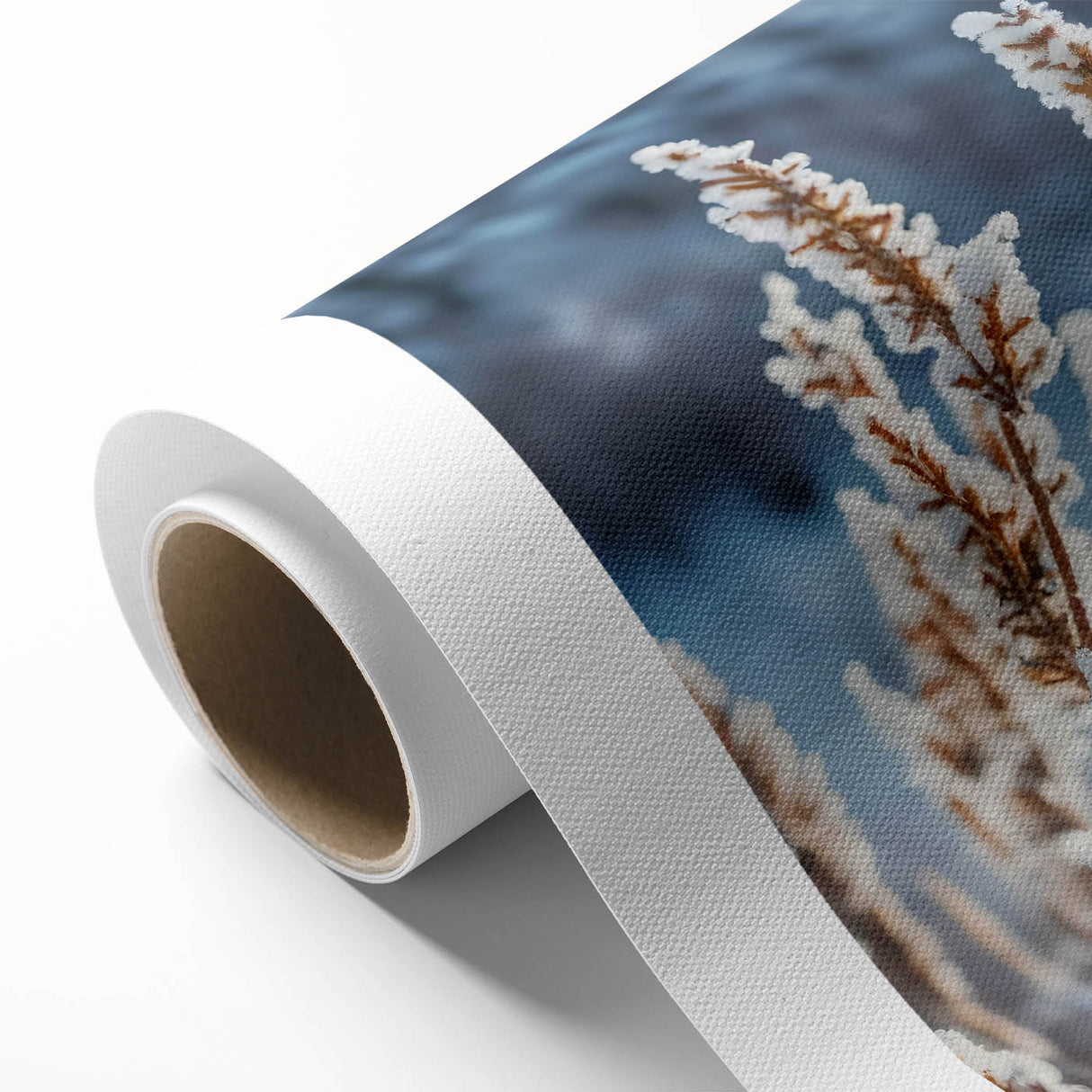 Art Deco poster of frost patterns in muted gray, ideal for nursery wall art, printed on rolled canvas.