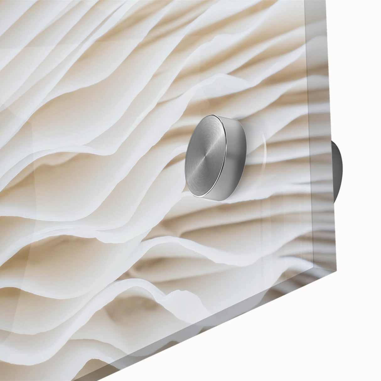 Large abstract wall art featuring close-up leaves in green and yellow hues on acrylic glass, ideal for dining room ambiance.