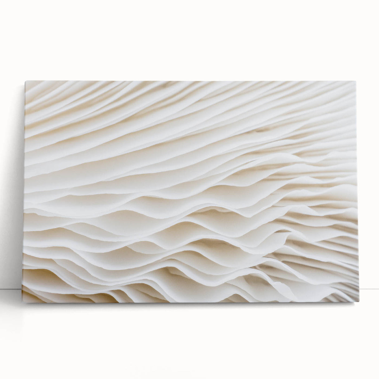 Black and white close-up photo of leaves on a large stretched canvas, suitable as kitchen wall art or for bedroom decor.