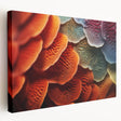 Close-up image of green leaves on a stretched canvas, with a focus on leaf textures, ideal for kitchen wall art.