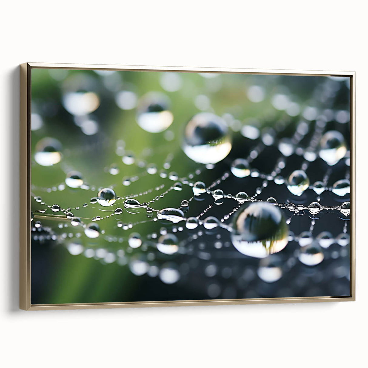 Framed canvas of a vintage-style black and gold landscape painting, ideal for bedroom wall art.