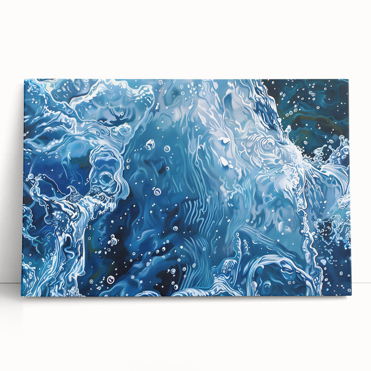 Black and white close-up photo of water droplets on canvas, ideal for kitchen wall art or bedroom ambiance.