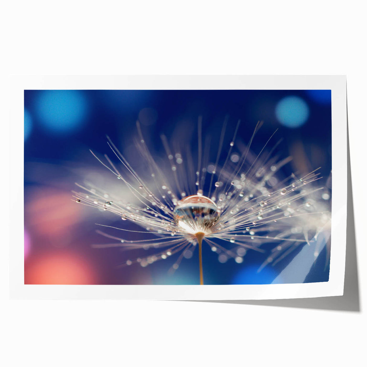 Art deco poster featuring a close-up of water ripples in monochrome shades on rolled print.