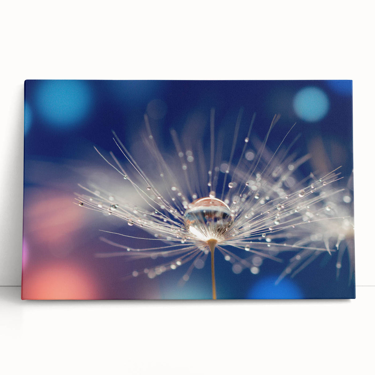 Black and white close-up water design on large stretched canvas, ideal for kitchen wall art or bedroom ambiance.