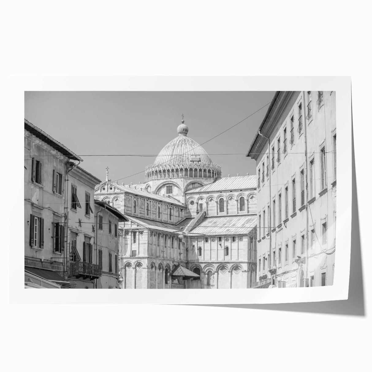 Extra large rolled print of a cathedral design in muted earth tones, ideal for dining room wall art.