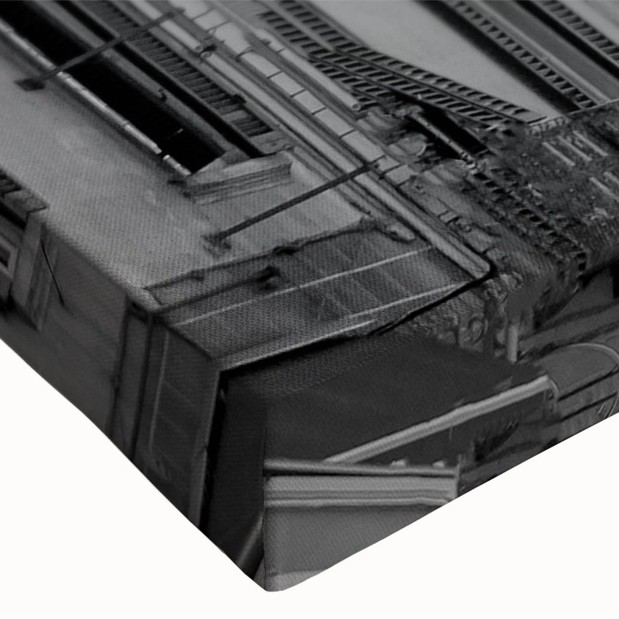 Large art of a cathedral landscape in black and white on a stretched canvas, suitable for bedroom wall decor.