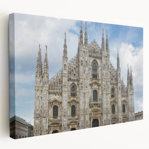 Large canvas print of a cathedral design in muted earth tones, ideal for kitchen wall art.