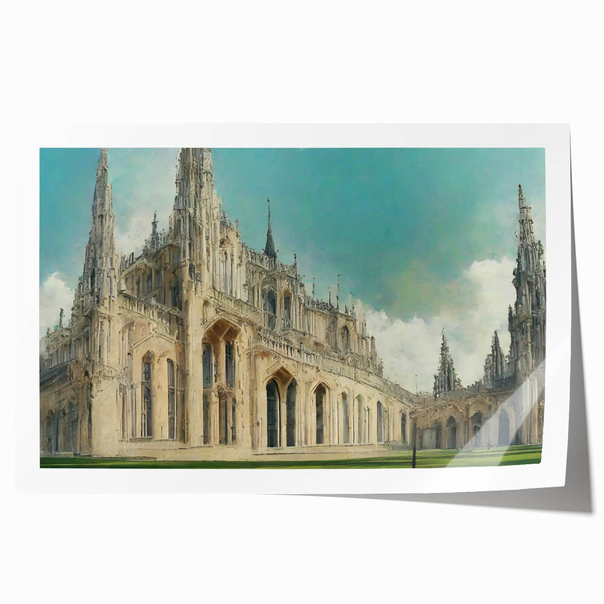 Rolled print of a large floral design in soft pastel colors, suitable for art wall dining room or classy bathroom decor.