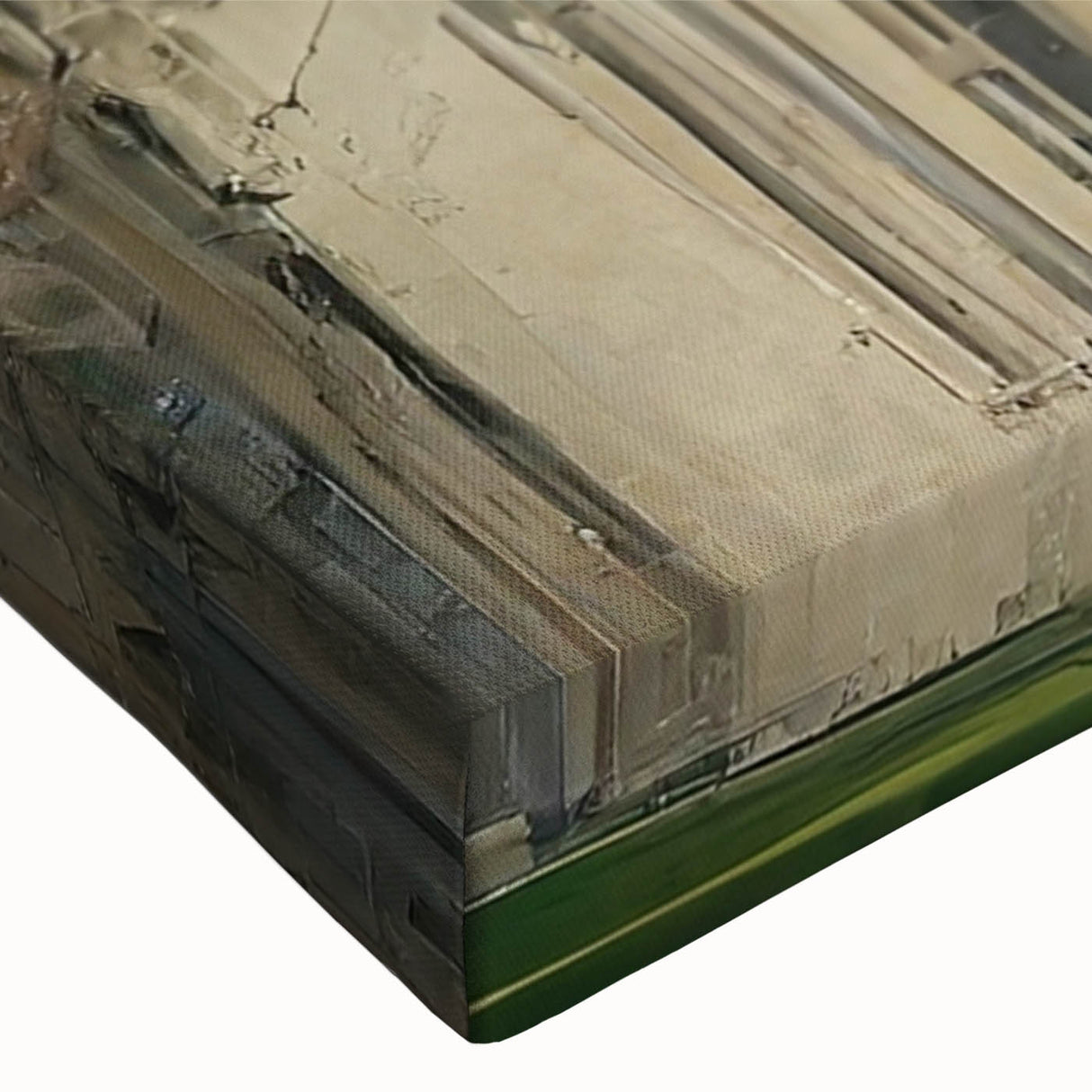 Large art depicting a black and white landscape painting of a church on stretched canvas, ideal for bedroom wall decor.