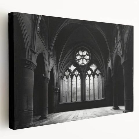 Large canvas print of a classic church design in soft earth tones, suitable for kitchen wall art.