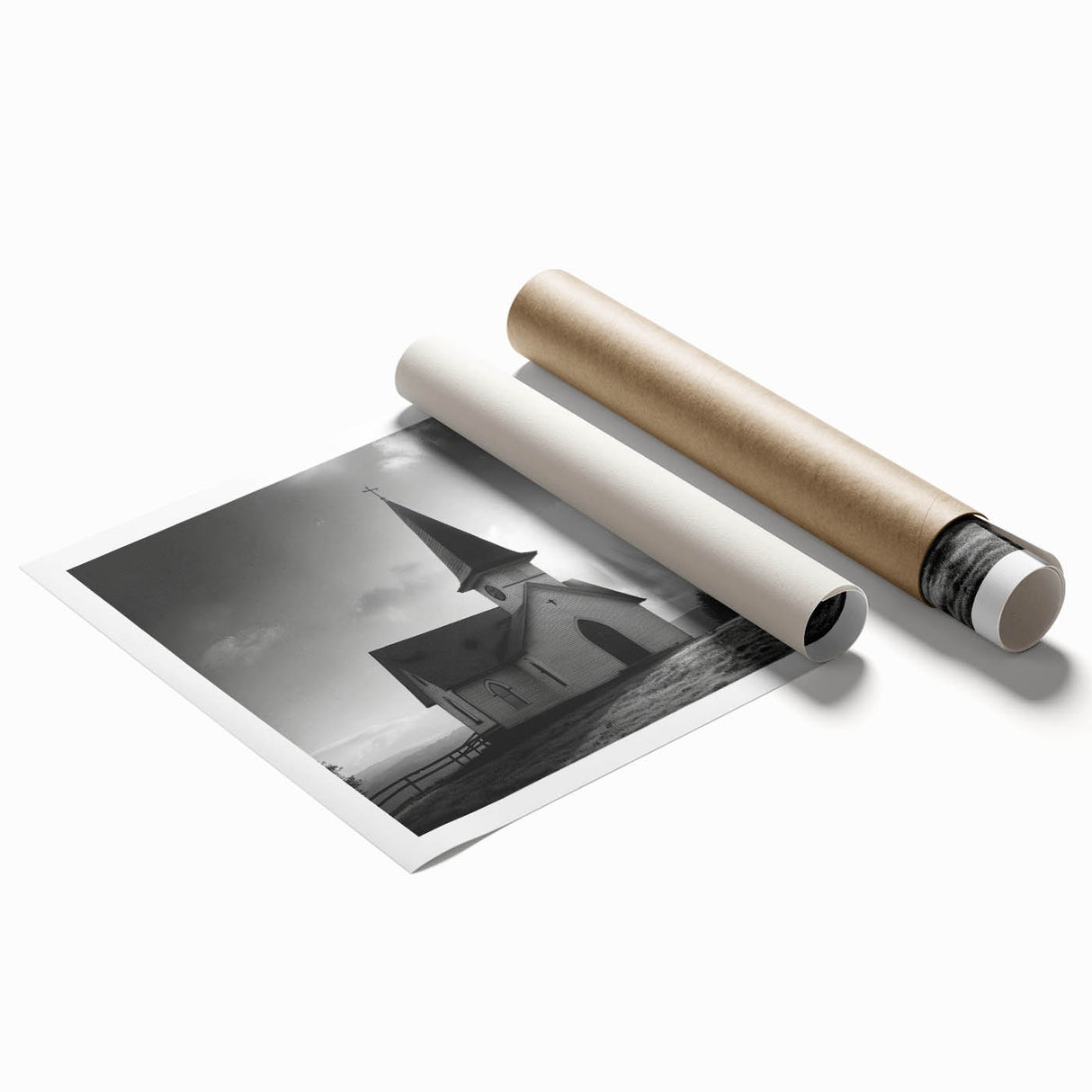 Extra large rolled print featuring a floral art design with soft pastel colors.